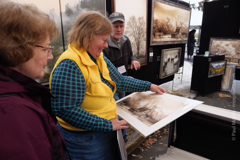 Festival goers select artwork