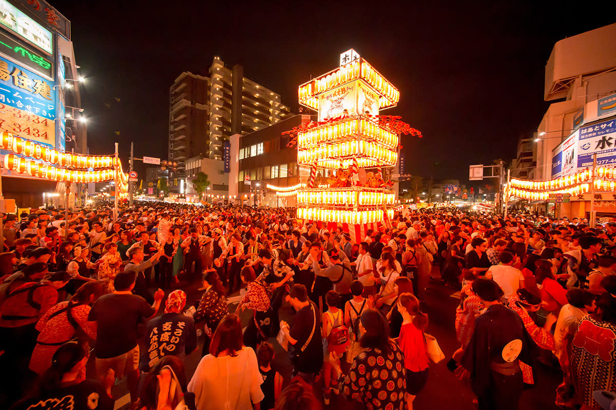 Kiryu Yagibushi Festival at night