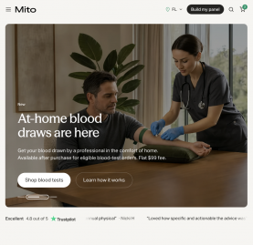 Mito Health blood testing, at-home draws, tests