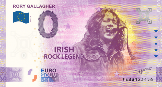 Rory Gallagher Commemorative Zero Euro Banknote So